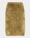 Zankov Moro Metallic Textured Pencil Skirt In Gold