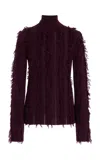 Zankov Nico Fringed Merino Wool Sweater In Burgundy