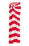Zankov Nomi Hi-twist Cotton Crepe Sarong In Red