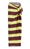Zankov Nomi Hi-twist Cotton Crepe Sarong In Stripe