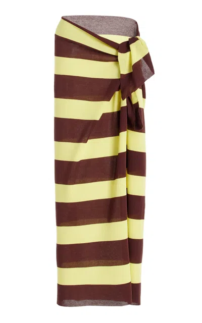 Zankov Nomi Hi-twist Cotton Crepe Sarong In Stripe
