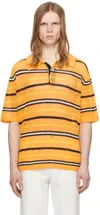 Zankov Orange Three-button Polo In Cantalope