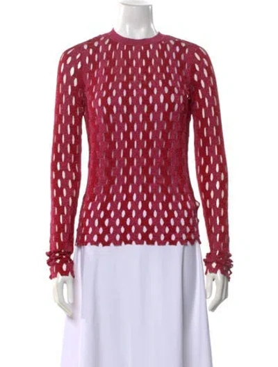 Pre-owned Zankov Patterned Crew Neck Top W/ Tags In Red