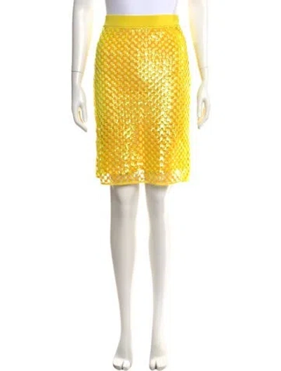 Pre-owned Zankov Patterned Mini Skirt In Yellow