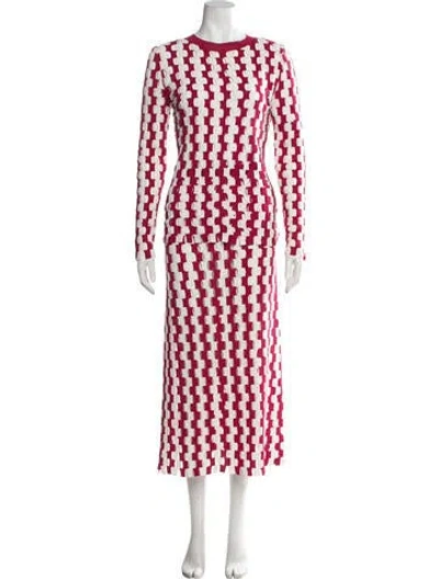 Pre-owned Zankov Patterned Skirt Set In Pink