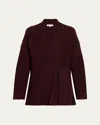 Zankov Paulina Wool Wrap Cardigan In Brown