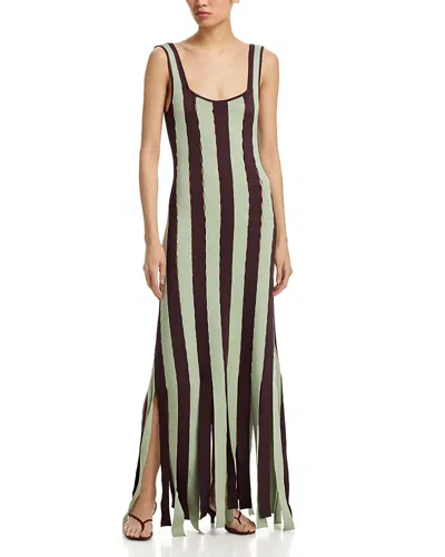 Zankov Perforated Carwash Dress In Brown