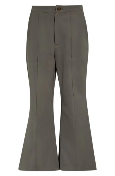 Zankov Pintuck Crop Flare Pants In Gray