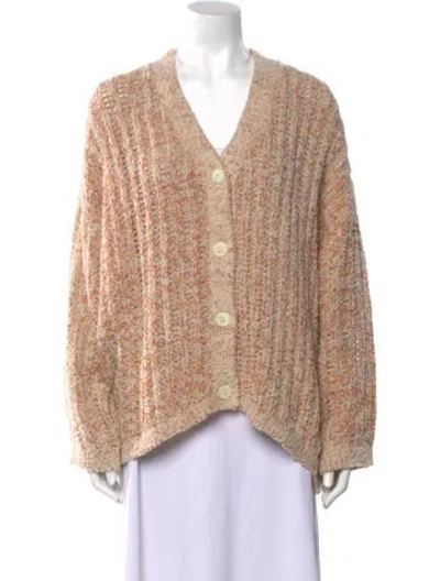 Pre-owned Zankov Plaid Print V-neck Sweater In Neutral