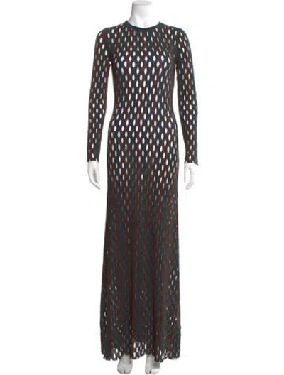 Pre-owned Zankov Polka Dot Print Long Dress In Brown/metallic