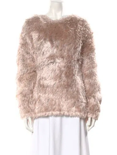 Pre-owned Zankov Printed Crew Neck Sweater W/ Tags In Pink