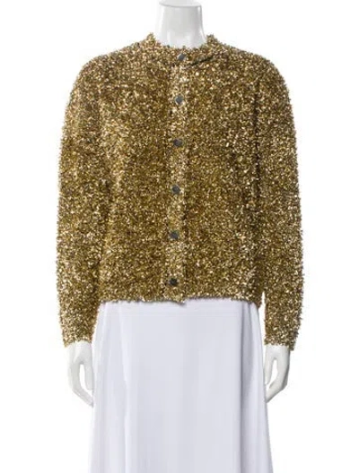 Pre-owned Zankov Printed Evening Jacket W/ Tags In Gold