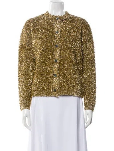 Pre-owned Zankov Printed Evening Jacket W/ Tags In Gold