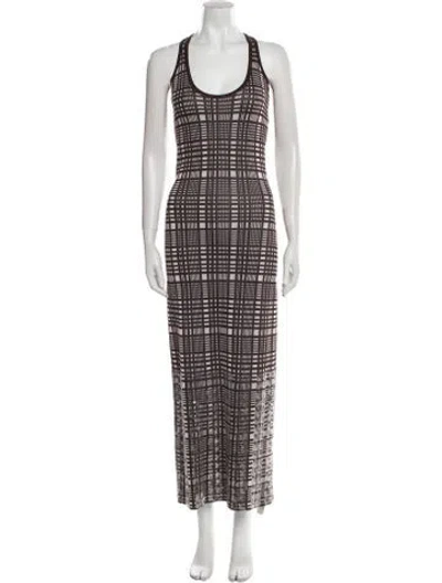 Pre-owned Zankov Printed Long Dress In Brown