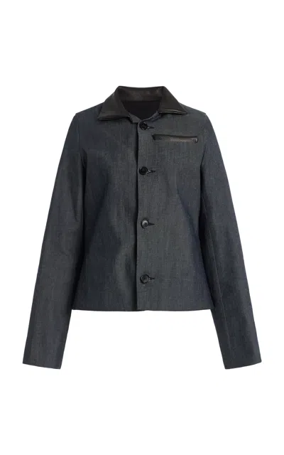Zankov Rachel Stretch-silk Jacket In Grey