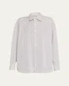 Zankov Raiven Paillette Striped Button-down Shirt In White