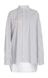 Zankov Raven Pailette-embellished Poplin Shirt In Grey
