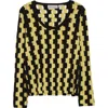 Zankov Rita Puzzle Intarsia Cutout Merino Wool Sweater In Chrysanthemum/black