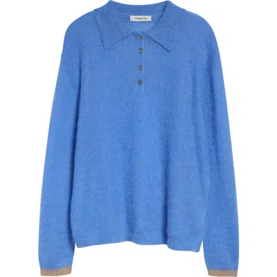 Zankov Ryan Alpaca & Mohair Blend Polo Sweater In Blue
