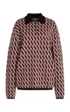 Zankov Ryan Jacquard-knit Merino Wool Polo Top In Multi