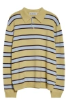 Zankov Ryan Stripe Merino Wool Polo Sweater In Chrysanthemum Multi