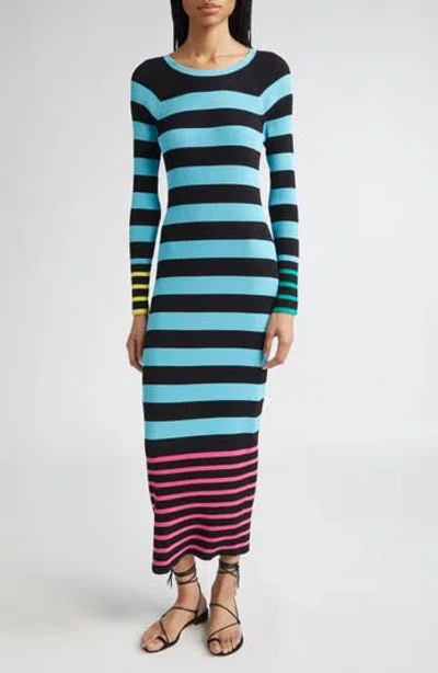 Zankov Sam Stripe Long-sleeve Maxi Dress In Pattern