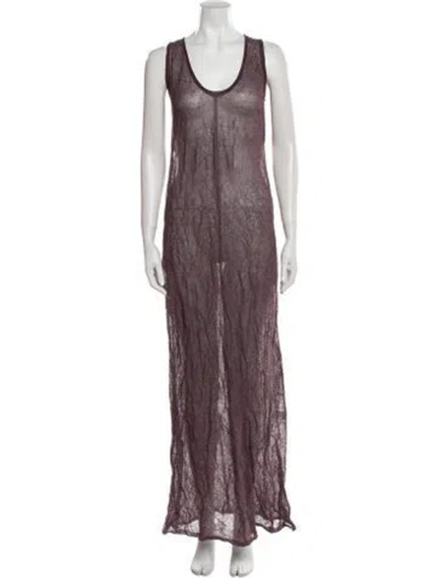 Pre-owned Zankov Scoop Neck Long Dress In Purple