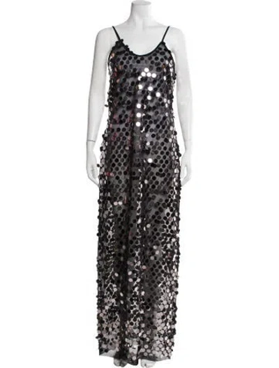 Pre-owned Zankov Scoop Neck Long Dress W/ Tags In Black