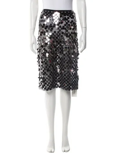 Pre-owned Zankov Sequin Embellishments Knee-length Skirt W/ Tags In Black