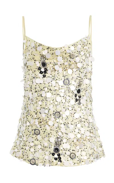 Zankov Sequin Silk Cami In Neutral