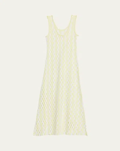 Zankov Sherry Mesh Scoopneck Maxi Dress In Yellow