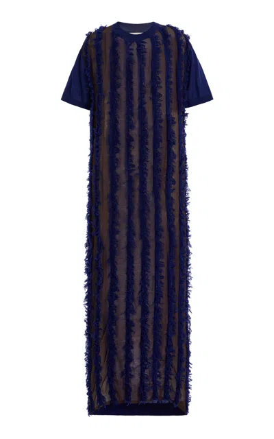 Zankov Sidone Wool-silk Dress In Multi