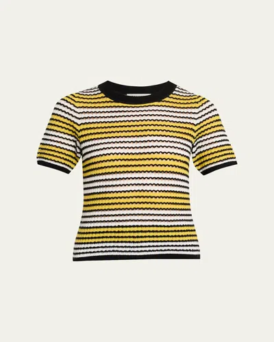 Zankov Stripe Short-sleeve Top In Multi