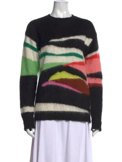 Pre-owned Zankov Striped Crew Neck Sweater In Black