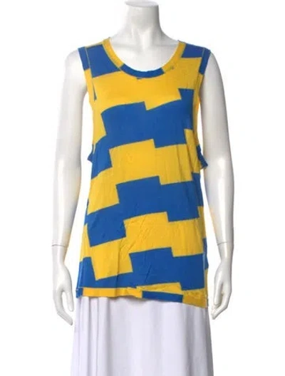 Pre-owned Zankov Striped Crew Neck Top W/ Tags In Yellow
