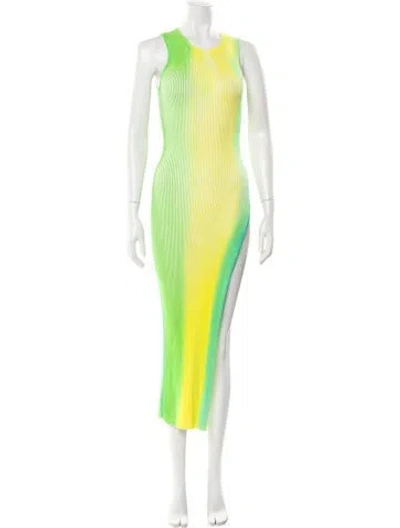Pre-owned Zankov Striped Long Dress In Green