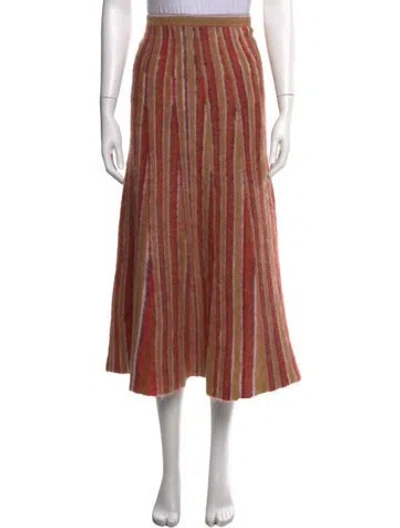 Pre-owned Zankov Striped Midi Length Skirt In Multicolor