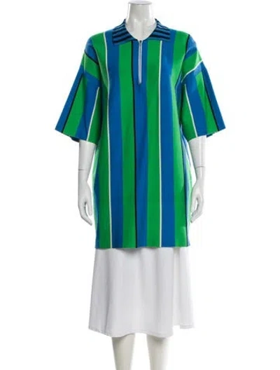 Pre-owned Zankov Striped Short Sleeve Polo In Multi