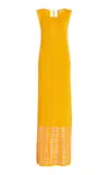 Zankov Tosca Sequined Cotton Maxi Dress In Orange