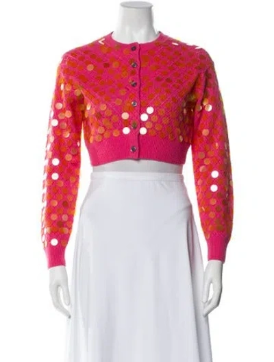 Pre-owned Zankov Virgin Wool Polka Dot Print Sweater In Pink