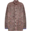 Zankov Walker Oversize Alpaca & Mohair Blend Mock Neck Cardigan In Space Die