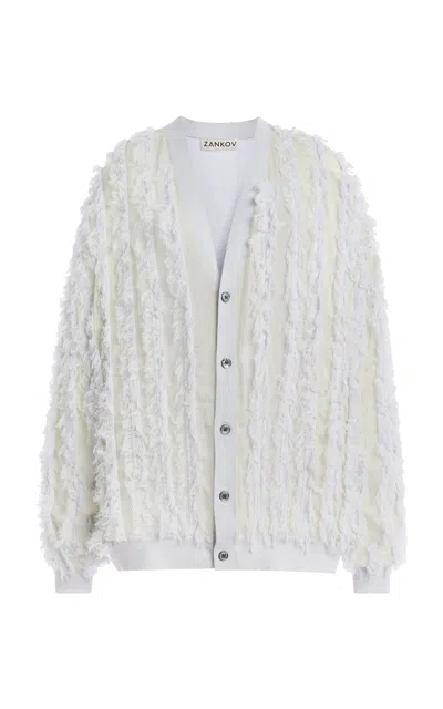 Zankov Wes Sheer Cardigan In White
