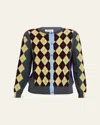 Zankov William Colorblock Argyle Cardigan In Multi