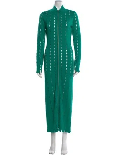 Pre-owned Zankov Wool Long Dress In Green