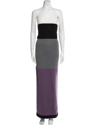 Pre-owned Zankov Wool Long Dress W/ Tags In Purple