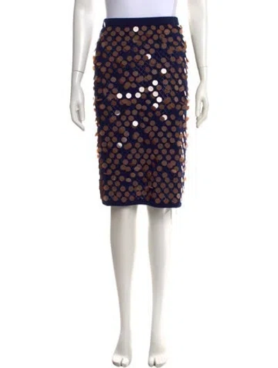 Pre-owned Zankov Wool Midi Length Skirt W/ Tags In Blue