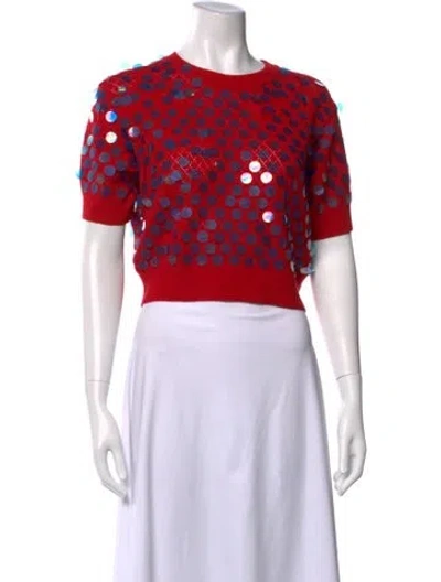 Pre-owned Zankov Wool Polka Dot Print Sweater In Red