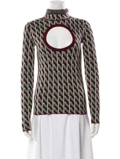 Pre-owned Zankov Wool Printed Sweater W/ Tags In Green/red
