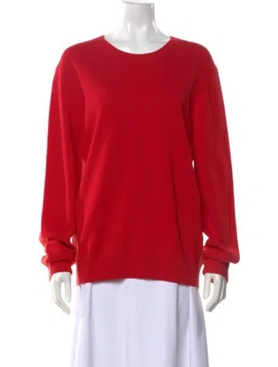 Pre-owned Zankov Wool Scoop Neck Sweater W/ Tags In Red