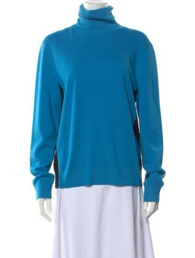Pre-owned Zankov Wool Turtleneck Sweater W/ Tags In Blue